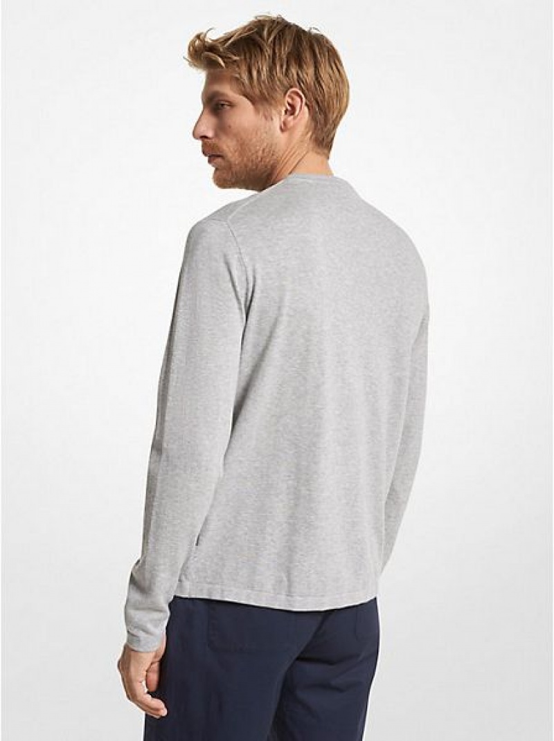 Maglioni Michael Kors Cotone Jersey Crewneck Uomo Grigie | 673542-ZRQ