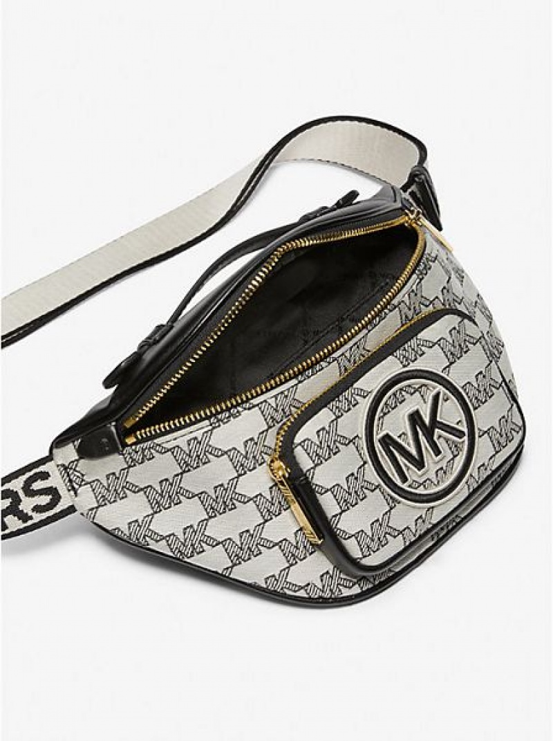 Marsupio Michael Kors Erin Extra-small Logo Jacquard Donna Nere | 859617-DRO