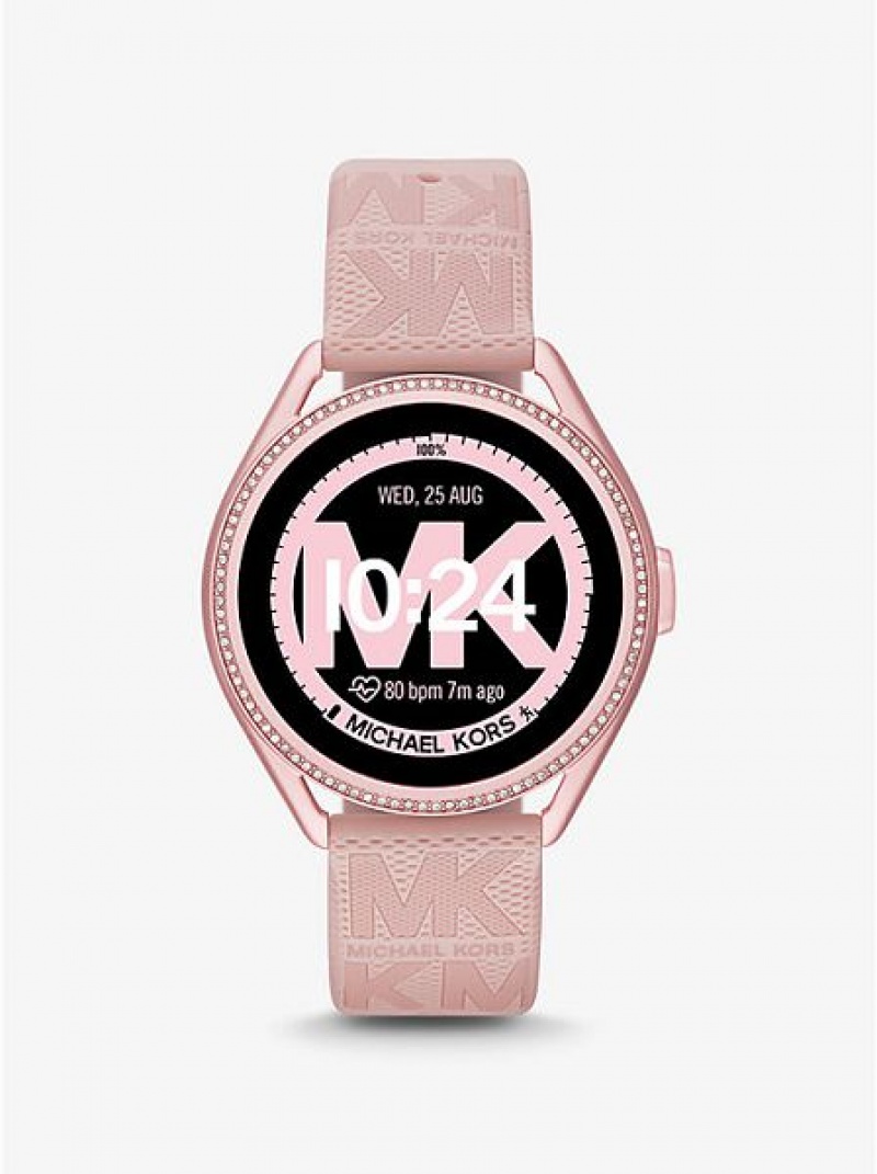 Orologi Michael Kors Access Gen 5e Mkgo And Logo Rubber Smart Uomo Rosa | 124896-VCP