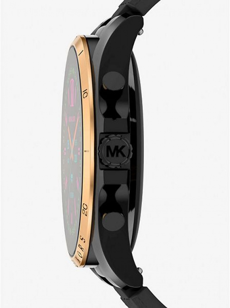 Orologi Michael Kors Gen 6 Bradshaw And Logo Silicone Smart Uomo Nere Oro | 387614-YQM