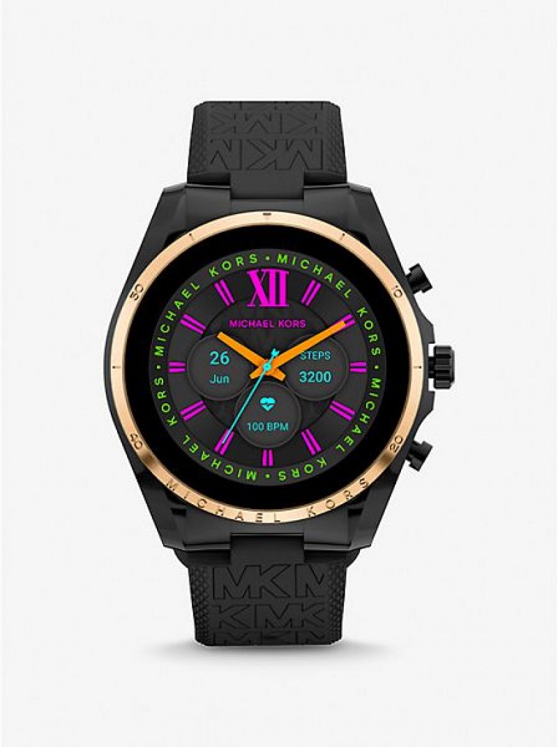 Orologi Michael Kors Gen 6 Bradshaw And Logo Silicone Smart Uomo Nere Oro | 387614-YQM