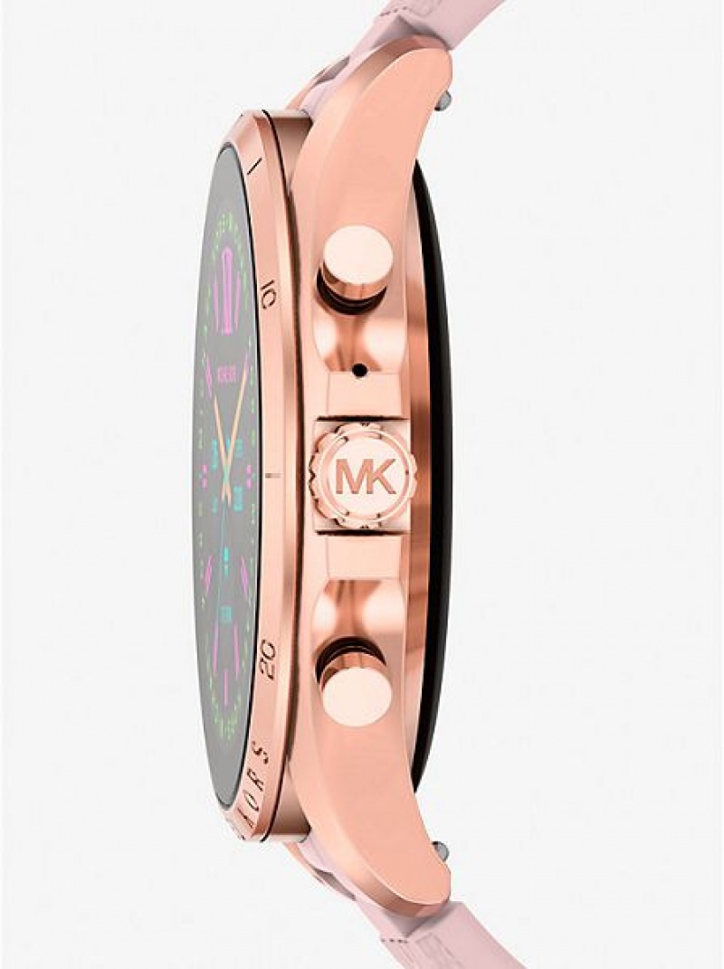 Orologi Michael Kors Gen 6 Bradshaw And Logo Silicone Smart Donna Rosa Oro | 876140-TFD