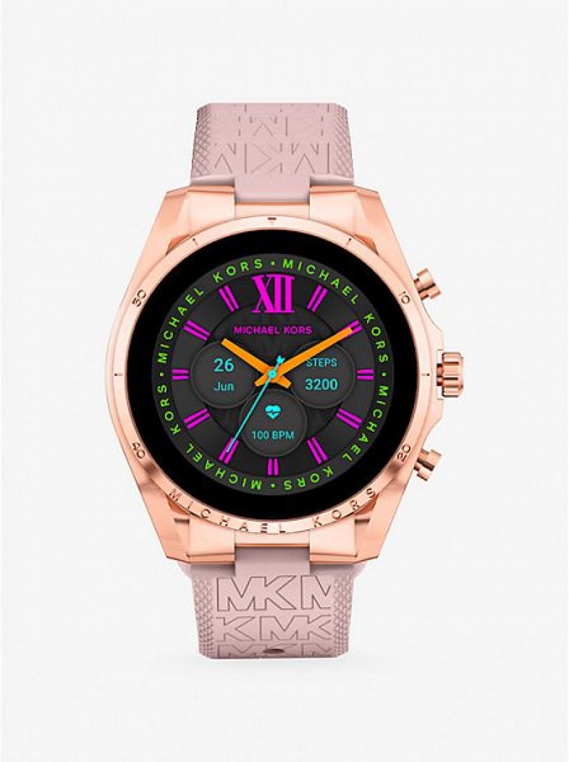 Orologi Michael Kors Gen 6 Bradshaw And Logo Silicone Smart Donna Rosa Oro | 876140-TFD