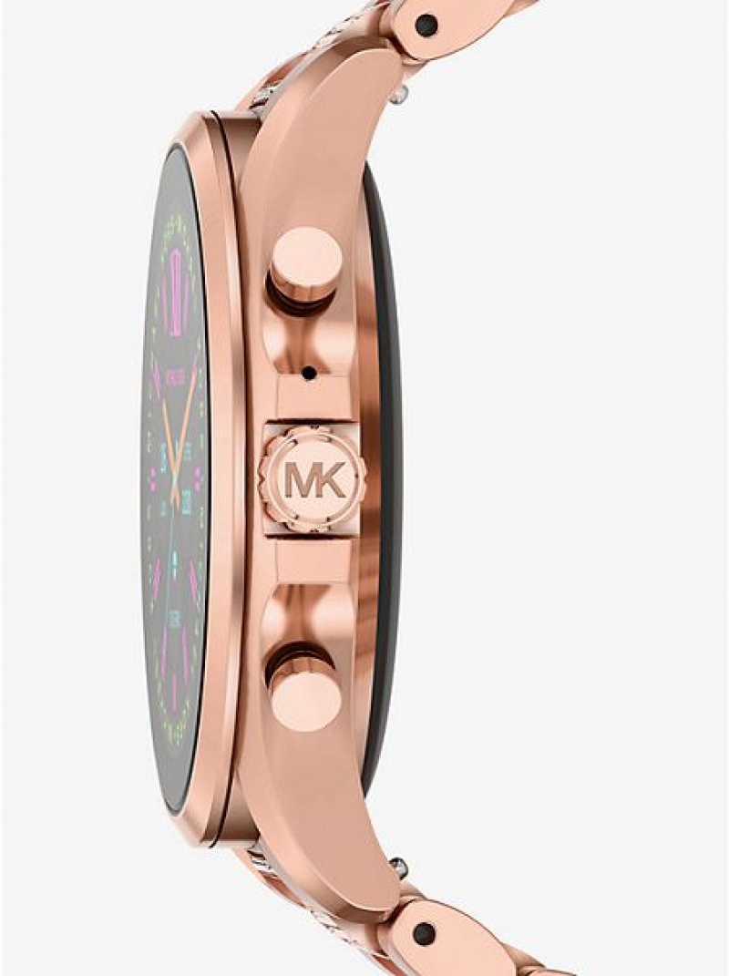 Orologi Michael Kors Gen 6 Bradshaw Pave Smart Donna Rosa Oro | 806934-HJQ