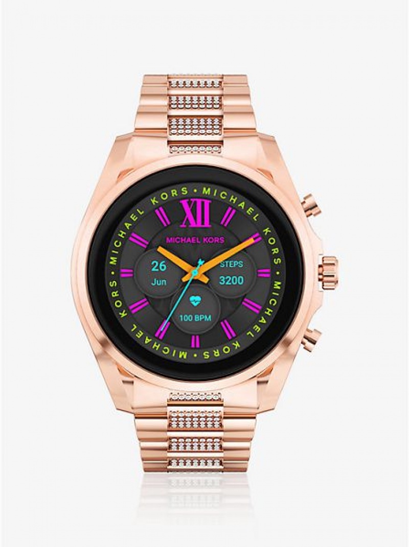 Orologi Michael Kors Gen 6 Bradshaw Pave Smart Uomo Rosa Oro | 634527-NRU