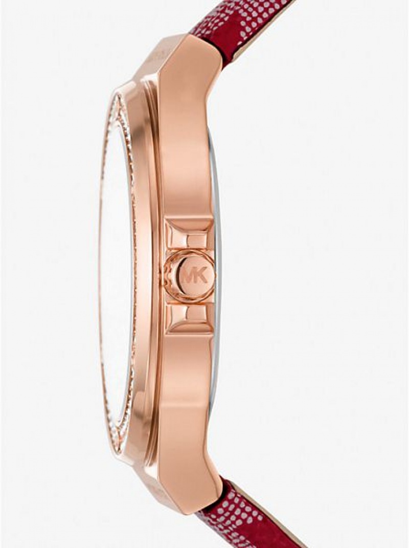 Orologi Michael Kors Lennox Pave And Logo Donna Rosa Oro | 645790-SBM