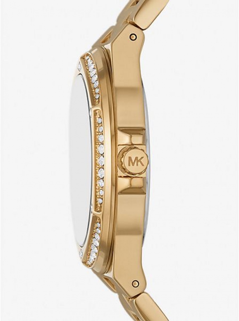 Orologi Michael Kors Lennox Pave Logo Donna Oro | 715093-AIZ