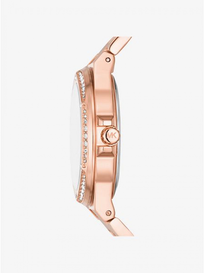 Orologi Michael Kors Lennox Pave Logo Donna Rosa Oro | 830491-XYE