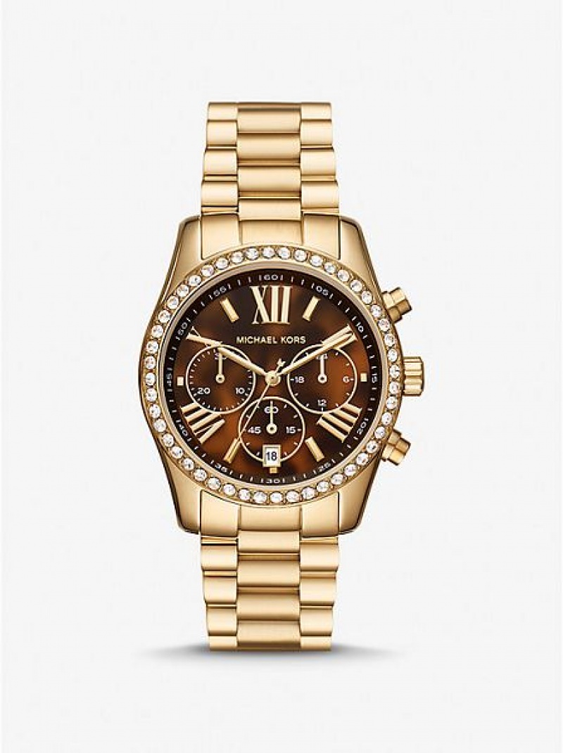 Orologi Michael Kors Lexington Pave Donna Oro | 817635-JBN