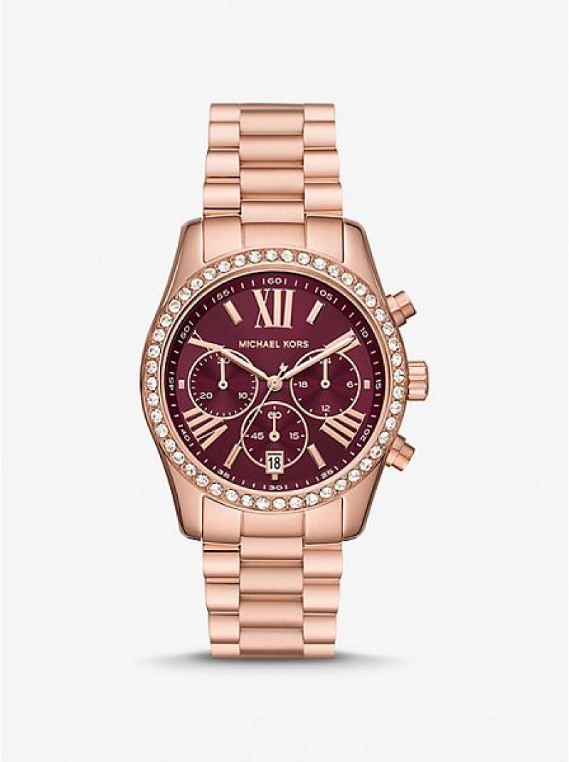 Orologi Michael Kors Lexington Pave Donna Rosa Oro | 740926-XSV