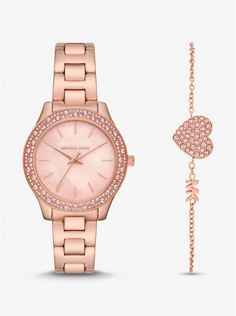 Orologi Michael Kors Liliane Pave Donna Rosa Oro | 964573-VJI