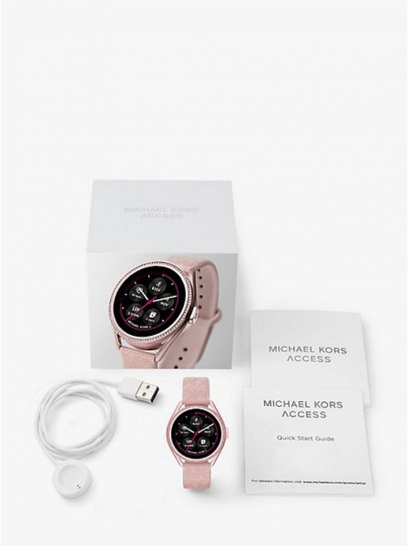 Orologi Michael Kors Michael Kors Access Gen 5e Mkgo And Logo Rubber Smart Donna Rosa | 176894-XFB