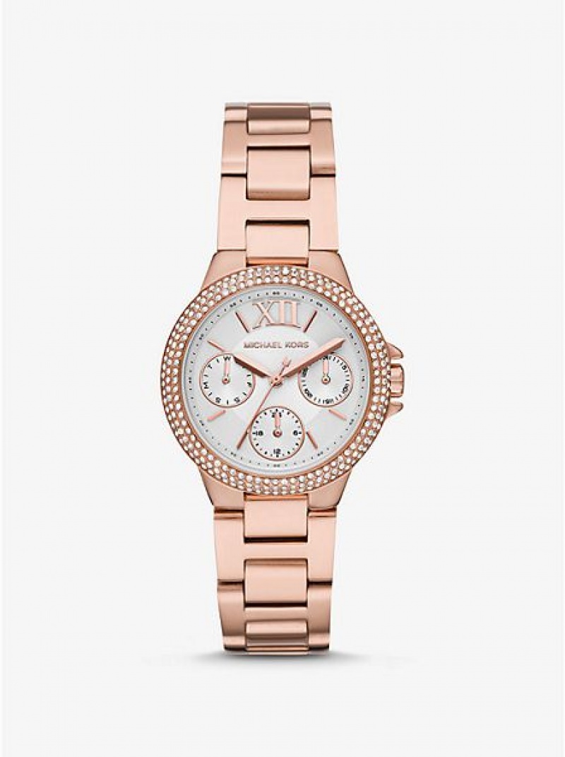 Orologi Michael Kors Mini Camille Pave Donna Rosa Oro | 064987-VFJ