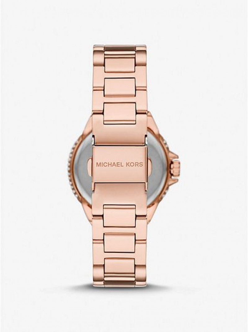 Orologi Michael Kors Mini Camille Pave Donna Rosa Oro | 704521-NAQ