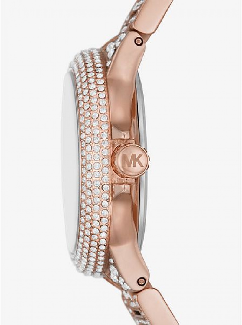 Orologi Michael Kors Mini Camille Pave Donna Rosa Oro | 067542-BOC