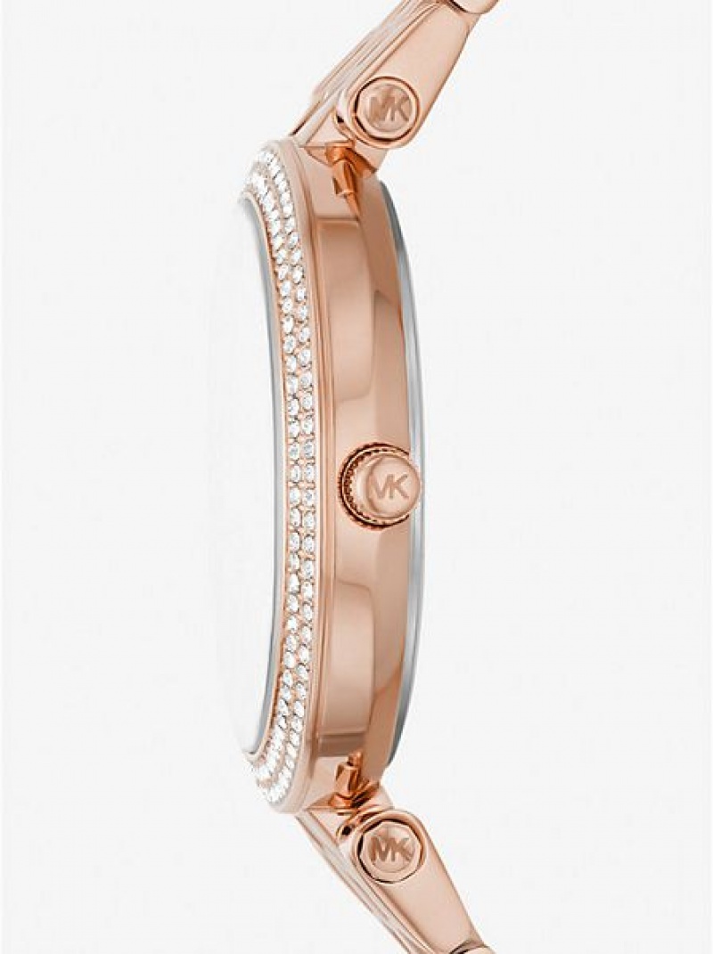 Orologi Michael Kors Mini Darci Pave Donna Rosa Oro | 947205-ONU