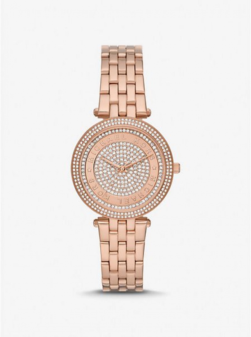 Orologi Michael Kors Mini Darci Pave Donna Rosa Oro | 947205-ONU