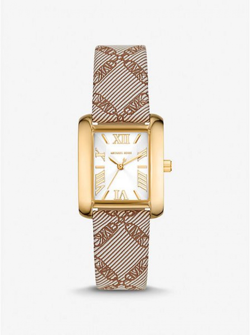 Orologi Michael Kors Mini Emery And Empire Logo Jacquard Donna Oro | 623148-ENS