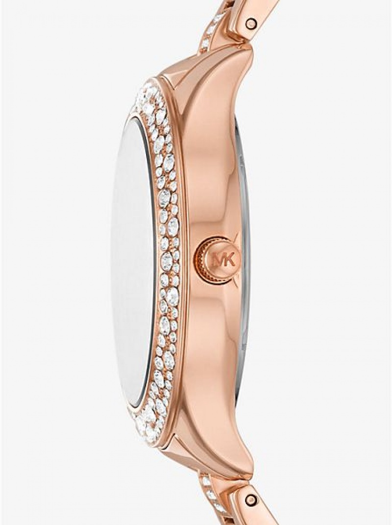 Orologi Michael Kors Mini Liliane Pave Heart Donna Rosa Oro | 512083-BHT