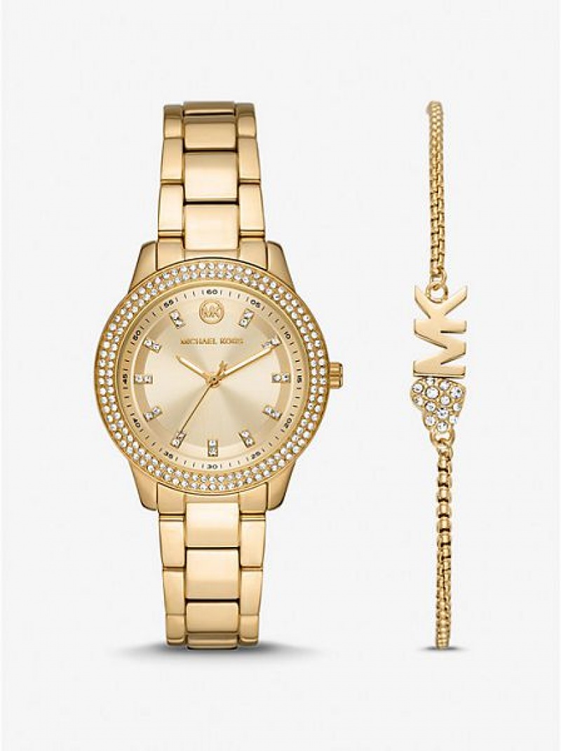 Orologi Michael Kors Mini Tibby Pave Donna Oro | 340267-ITC