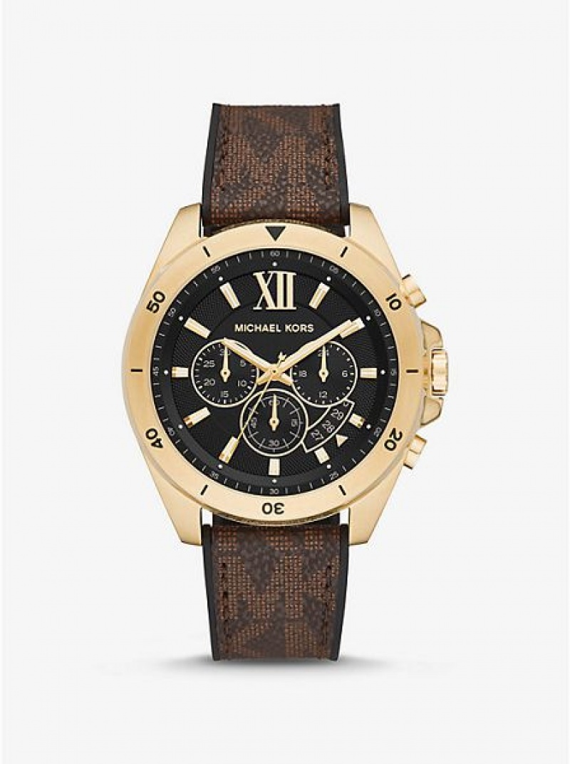 Orologi Michael Kors Oversized Brecken Logo Uomo Oro | 307521-UGT