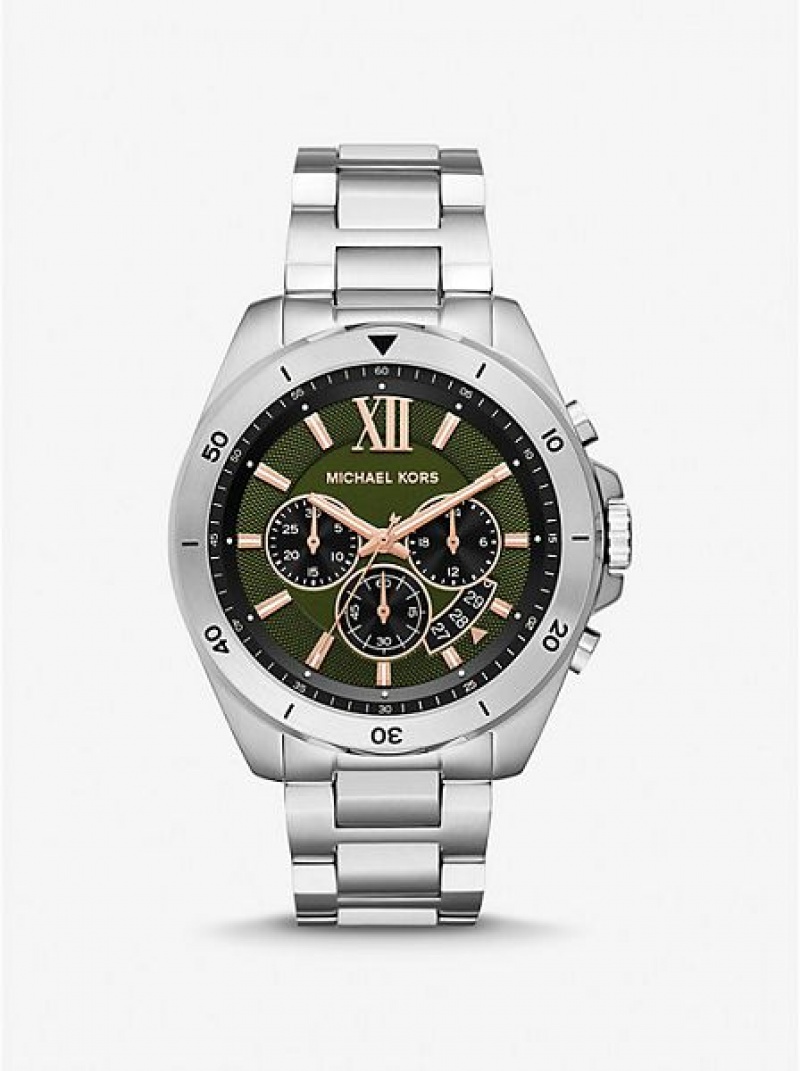 Orologi Michael Kors Oversized Brecken Uomo Argento | 938617-PMQ