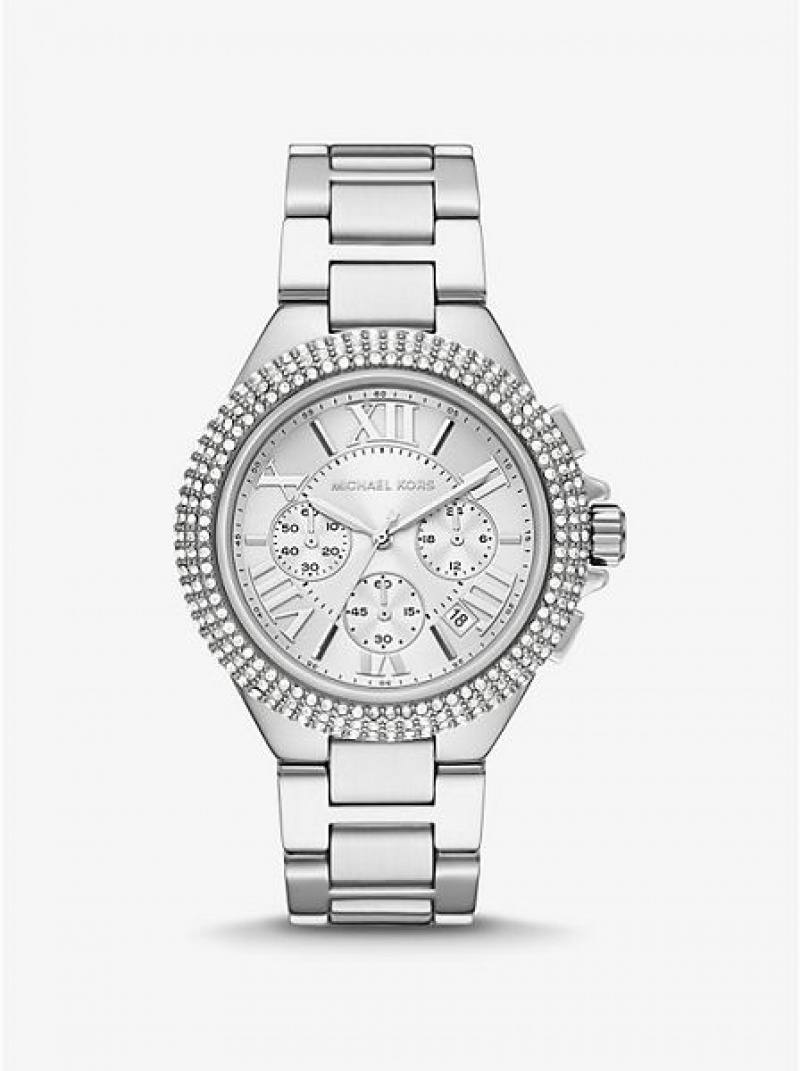 Orologi Michael Kors Oversized Camille Pave Donna Argento | 296570-VRK