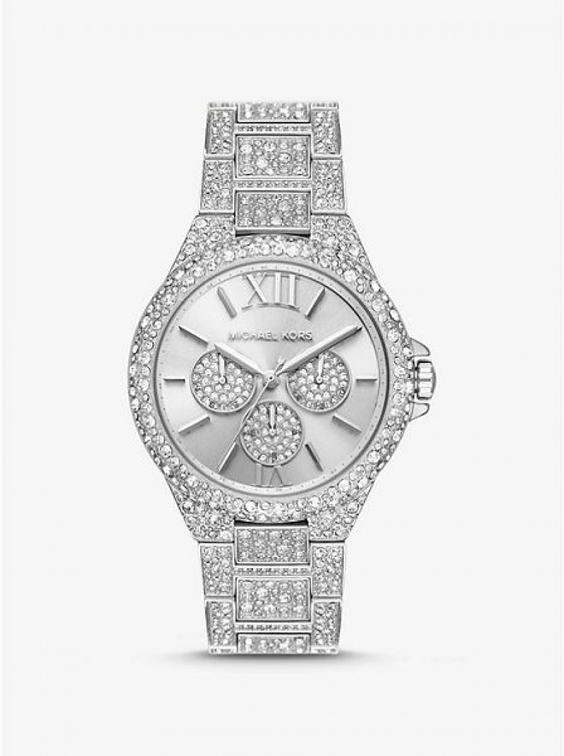 Orologi Michael Kors Oversized Camille Pave Donna Argento | 613890-NTJ