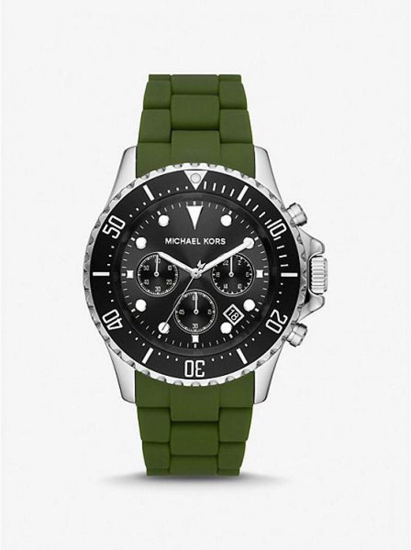 Orologi Michael Kors Oversized Everest And Silicone Uomo Argento | 921584-HIB