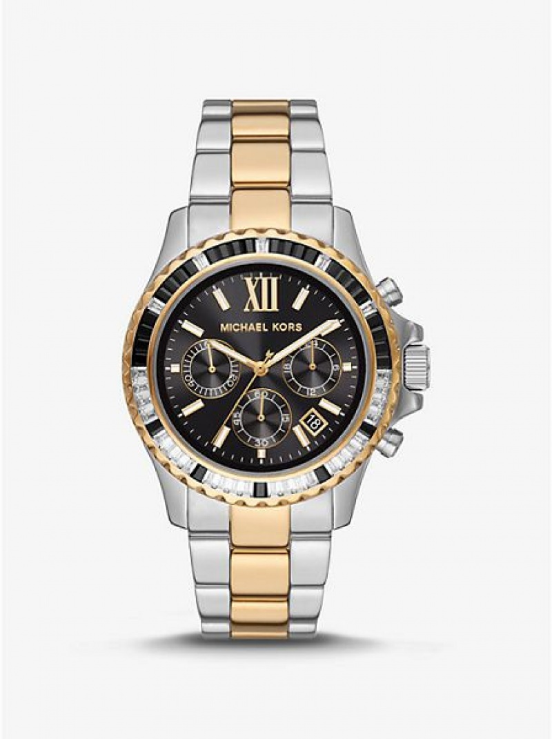 Orologi Michael Kors Oversized Everest Pave Donna Argento Oro | 642835-GTN