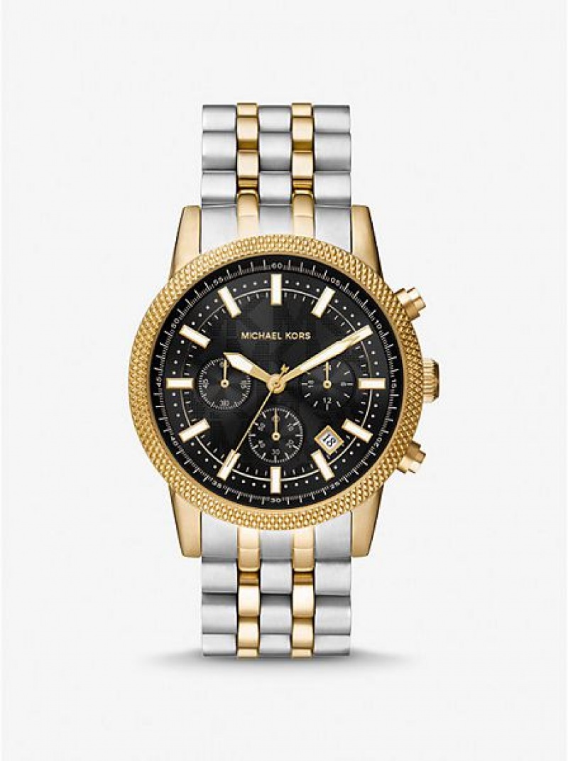 Orologi Michael Kors Oversized Hutton Uomo Argento Oro | 069321-ZAY