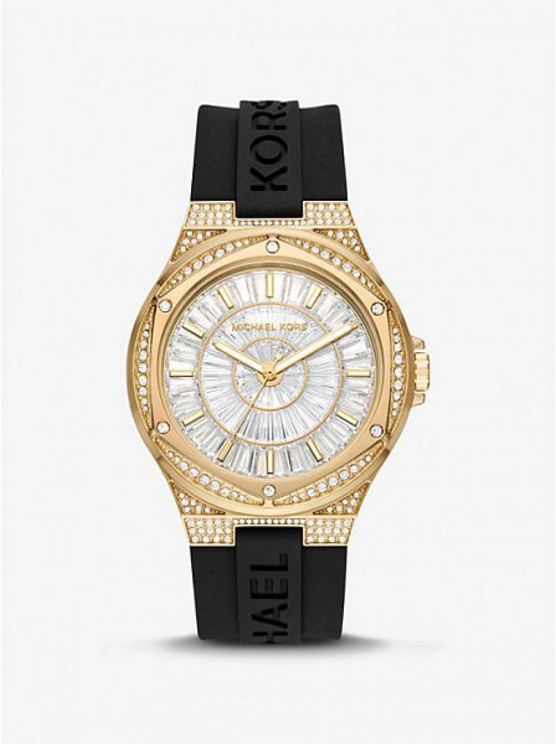 Orologi Michael Kors Oversized Lennox Pave And Silicone Donna Oro | 491085-XTR