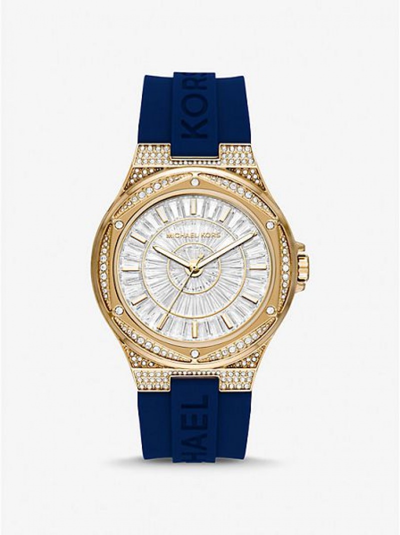 Orologi Michael Kors Oversized Lennox Pave And Silicone Donna Oro | 961805-MBZ