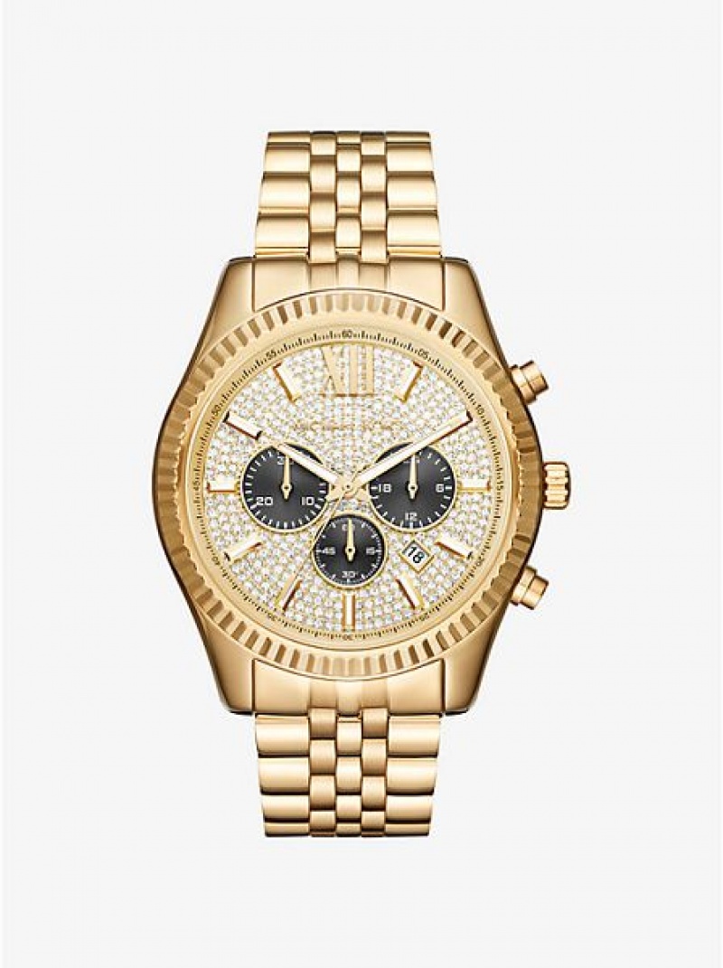 Orologi Michael Kors Oversized Lexington Uomo Oro | 168409-DFU