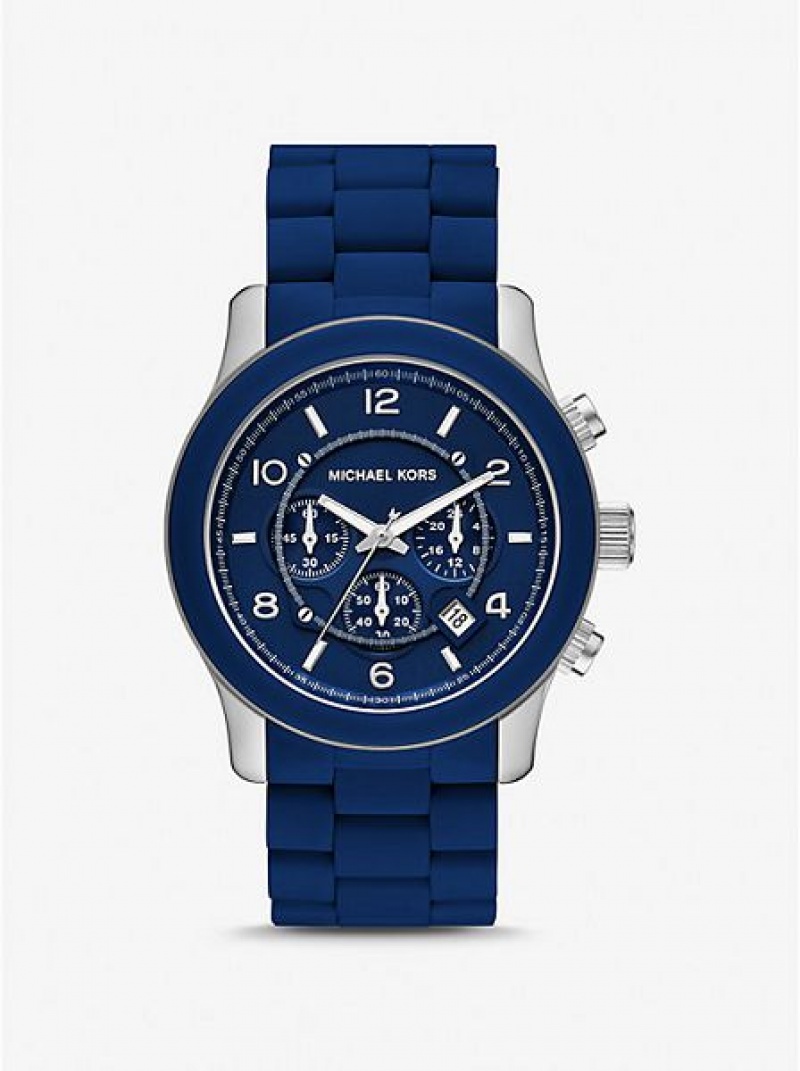 Orologi Michael Kors Oversized Runway Navy-tone Donna Blu Marino | 239518-NEG