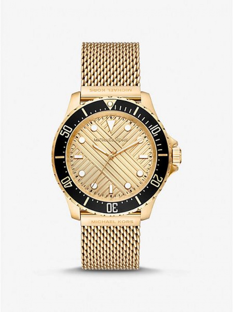 Orologi Michael Kors Oversized Slim Everest Mesh Uomo Oro | 583067-BUO