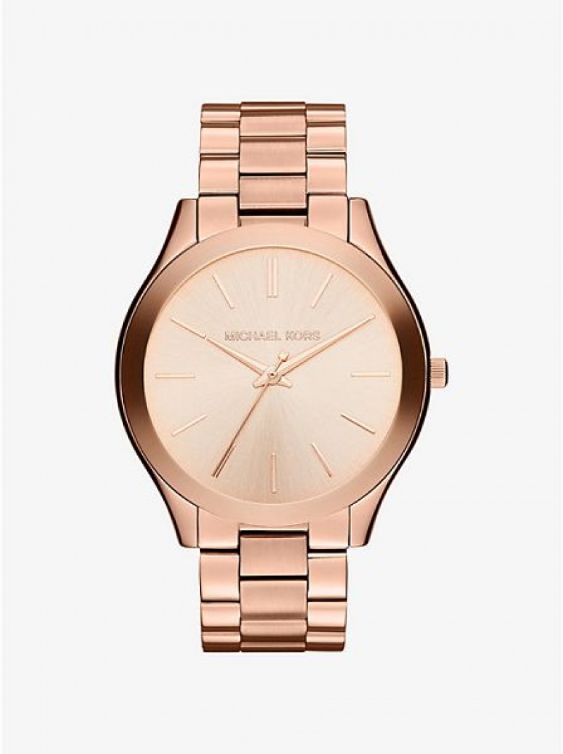 Orologi Michael Kors Oversized Slim Runway Donna Rosa Oro | 260487-RIV