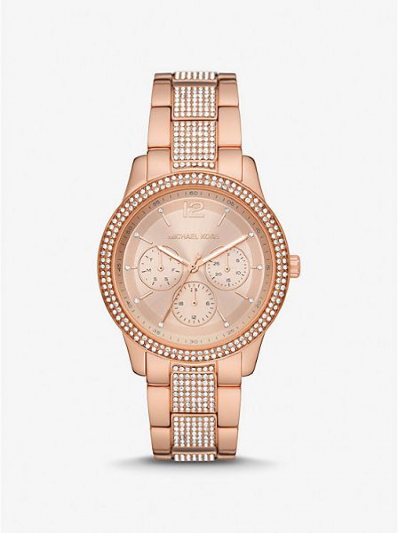 Orologi Michael Kors Oversized Tibby Pave Donna Rosa Oro | 786295-CIV