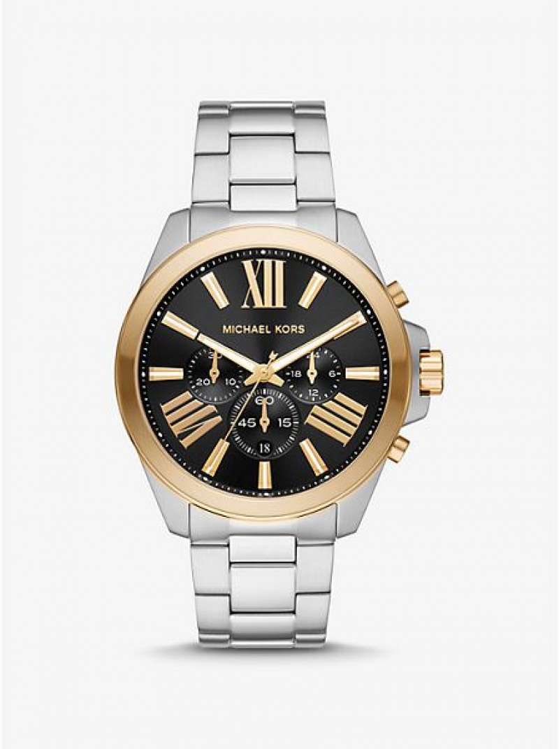 Orologi Michael Kors Oversized Wren Uomo Argento Oro | 081436-SUT