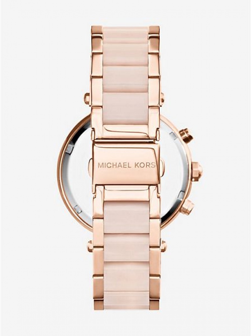 Orologi Michael Kors Parker Blush Acetate Donna Rosa Oro | 708495-NVR