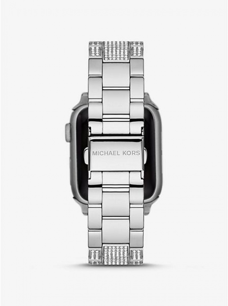 Orologi Michael Kors Pave Cinturino For Apple Donna Argento | 743968-GQW