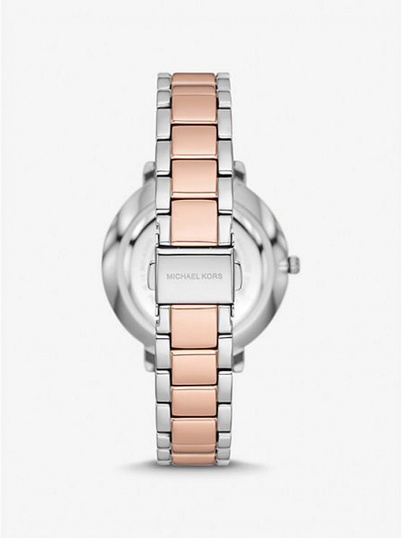 Orologi Michael Kors Pyper Embossed Logo Donna Argento Rosa | 236095-AYJ