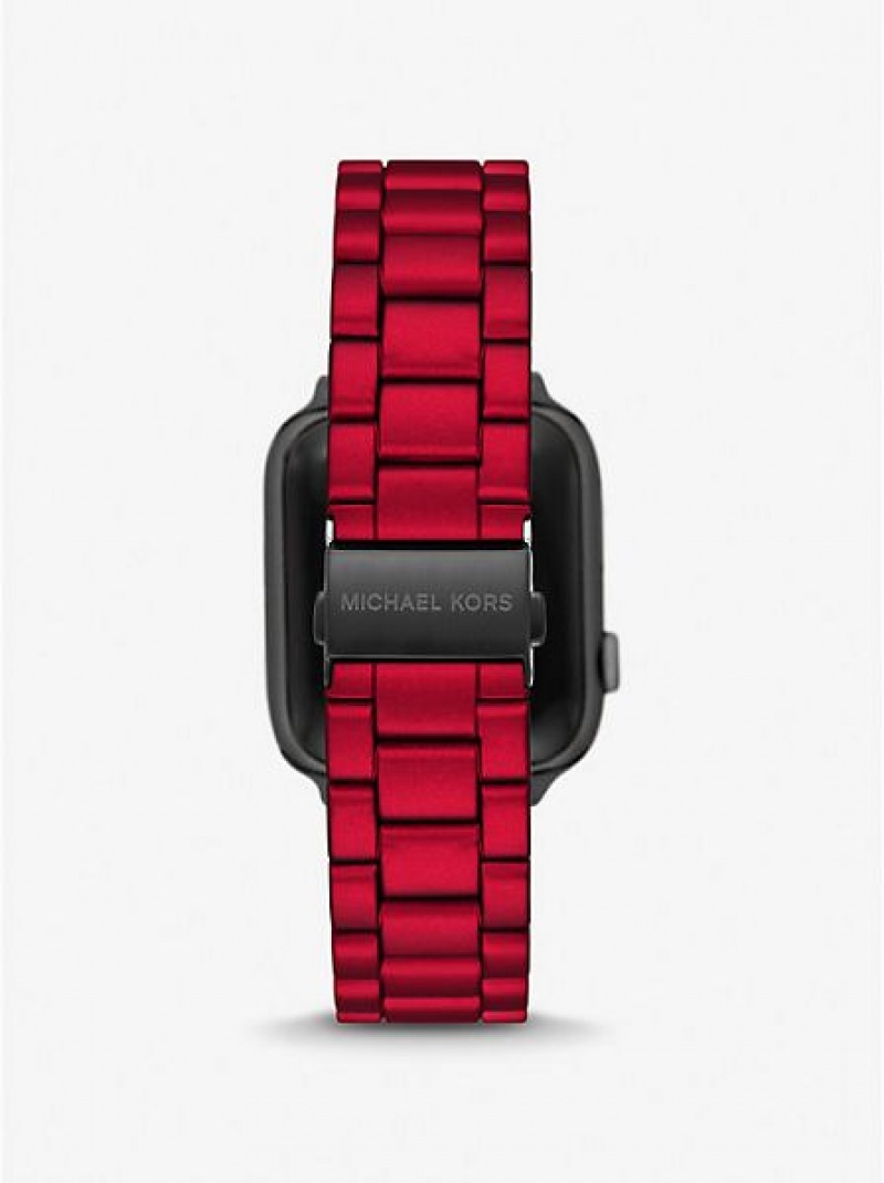 Orologi Michael Kors Red-coated Stainless Steel Cinturino For Apple Donna Rosse | 046729-ZVU