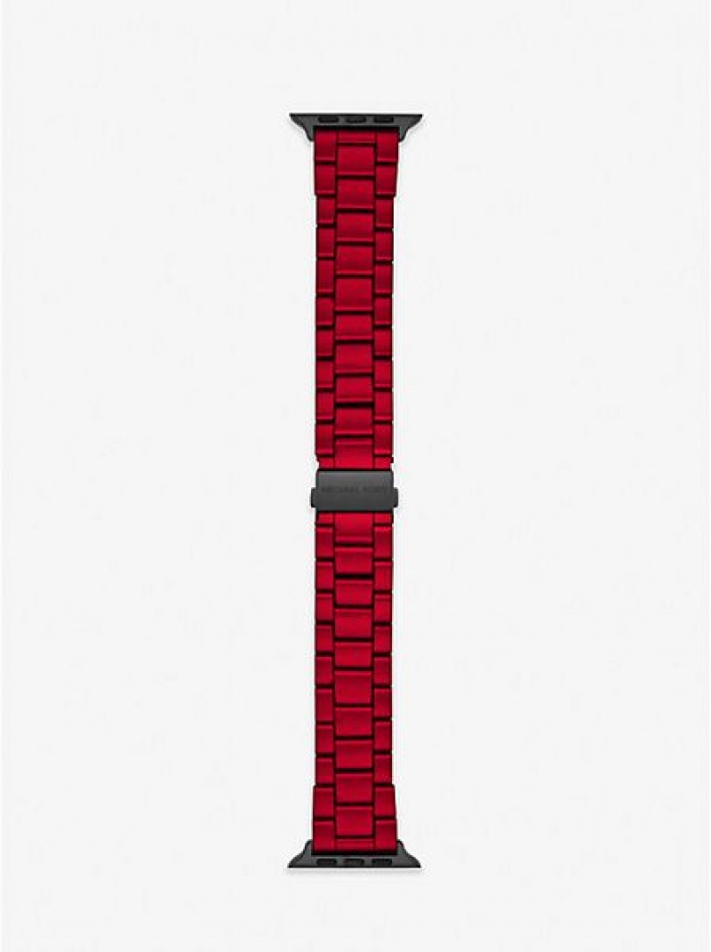 Orologi Michael Kors Red-coated Stainless Steel Cinturino For Apple Donna Rosse | 046729-ZVU