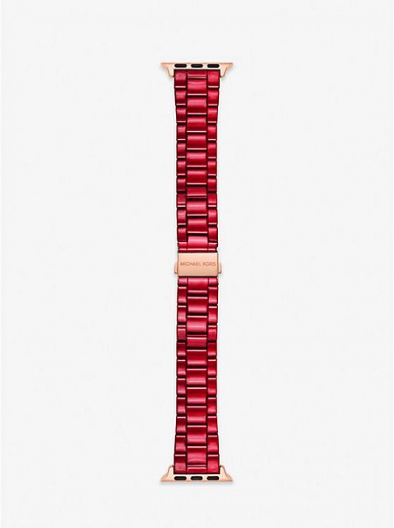 Orologi Michael Kors Red-coated Stainless Steel Cinturino For Apple Donna Rosse | 628341-NJK