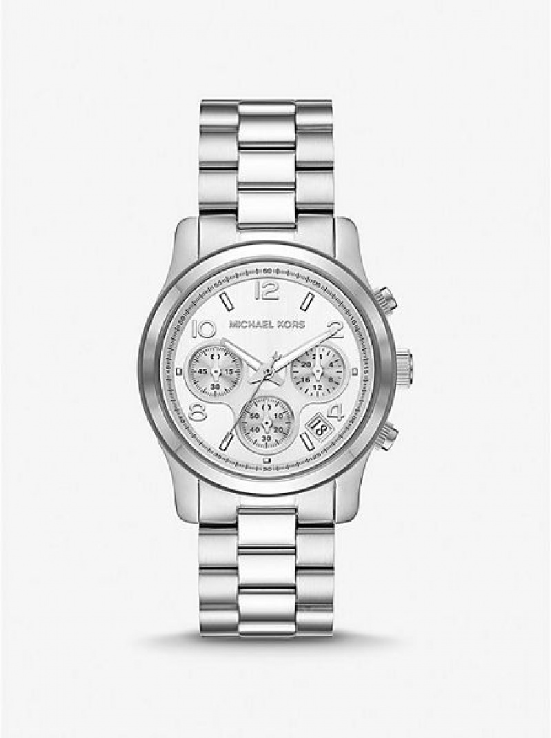 Orologi Michael Kors Runway Donna Argento | 904128-PWF