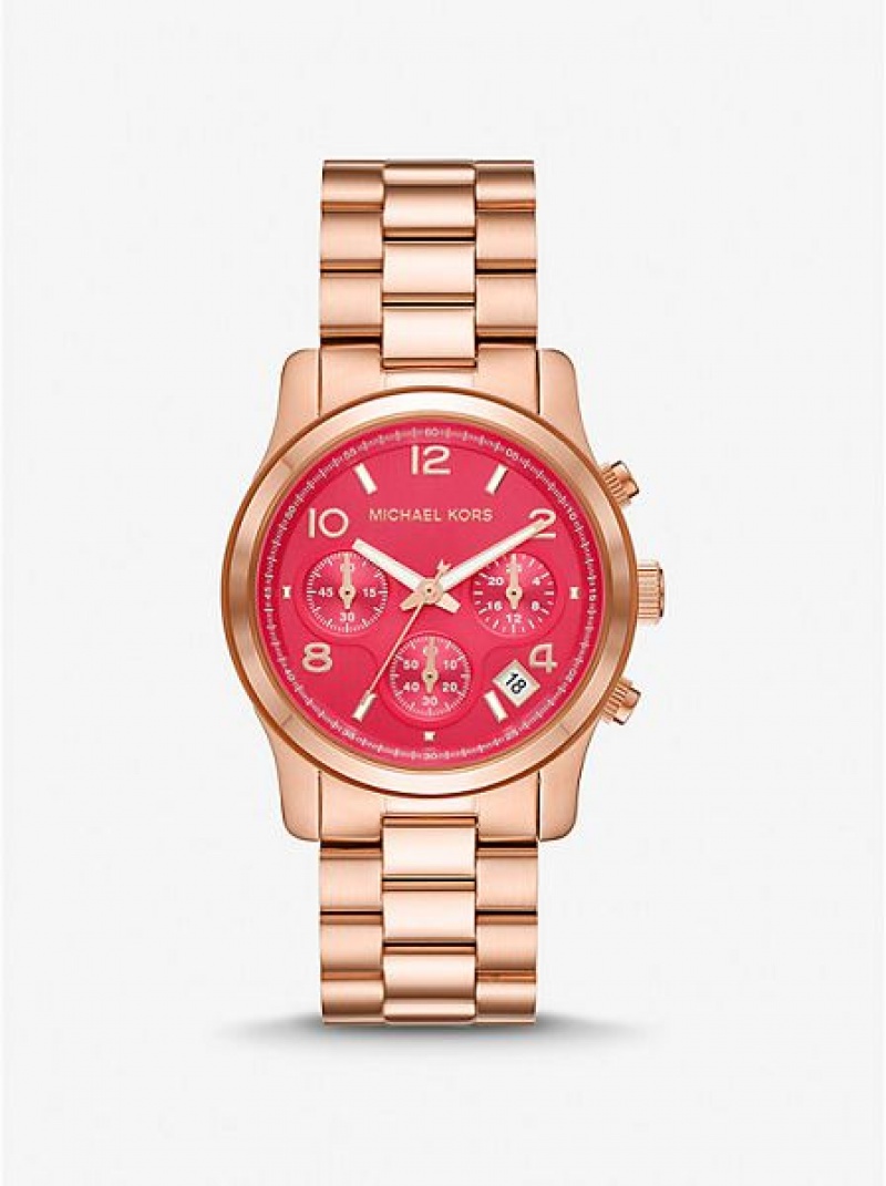 Orologi Michael Kors Runway Donna Rosa Oro | 043762-OJA