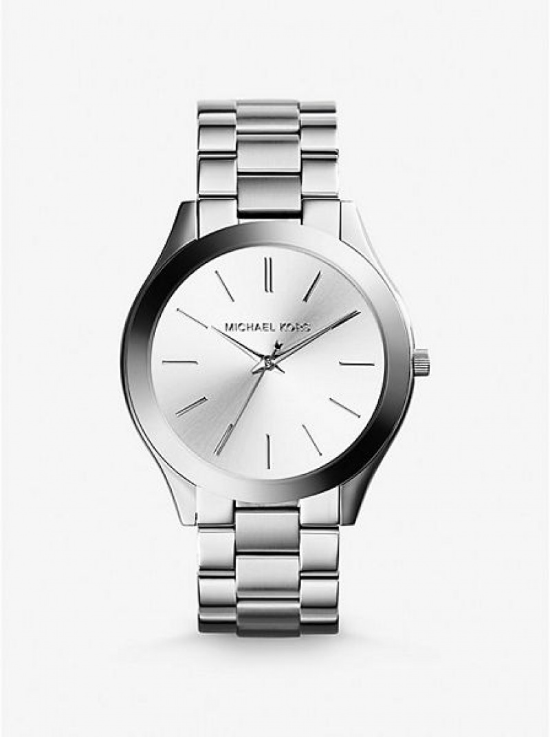 Orologi Michael Kors Slim Runway Donna Argento | 045786-RSA