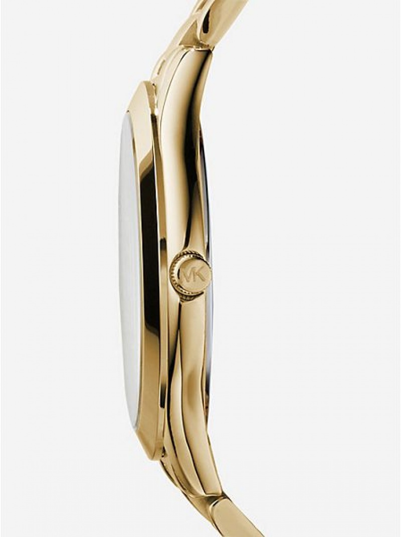 Orologi Michael Kors Slim Runway Stainless Steel Uomo Oro | 042536-EVX