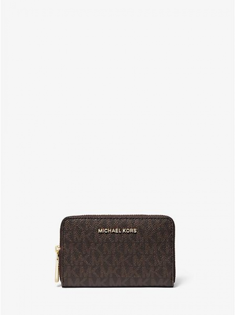 Portafogli Michael Kors Small Logo And Pelle Donna Marroni | 209178-SXG